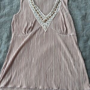 Upper East Side Y2K Babydoll Tank Top Blouse Women’s XL V-Neck